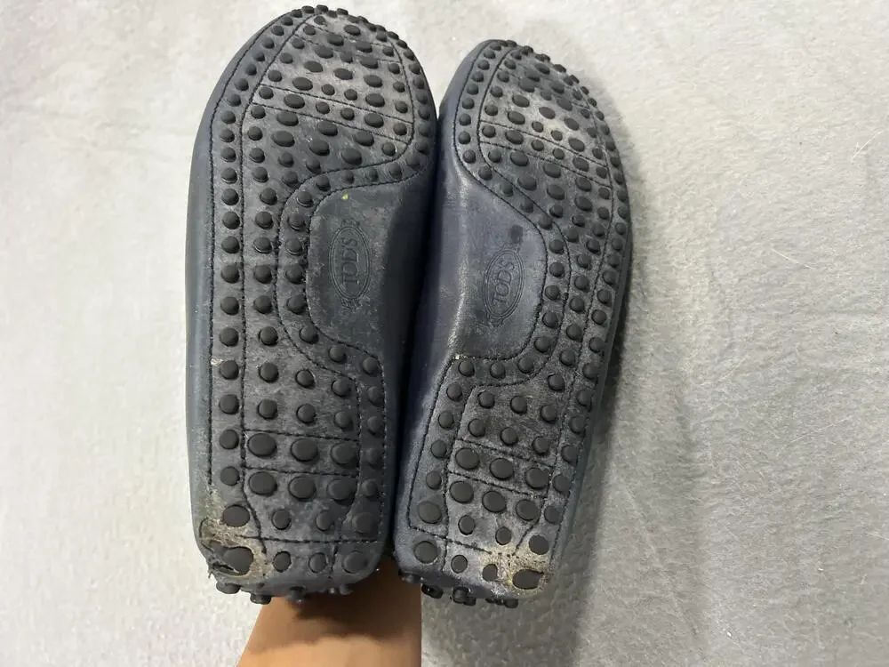 Tod's Shoes Mens Size 8 Blue Leather Driving Loafers Gommino Italy Slip On